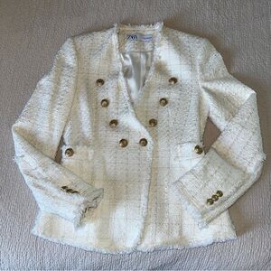 White Tweed Suit Jacket